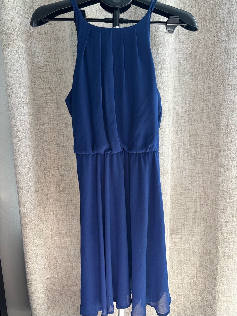 Blue Rain Womens Medium Royal Blue Halter Midi Dress